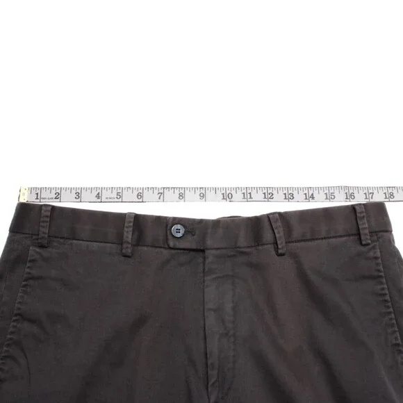 Hiltl NWT Chinos / Casual Pants Size 35 US Dayne In Solid Gray Cotton Blend